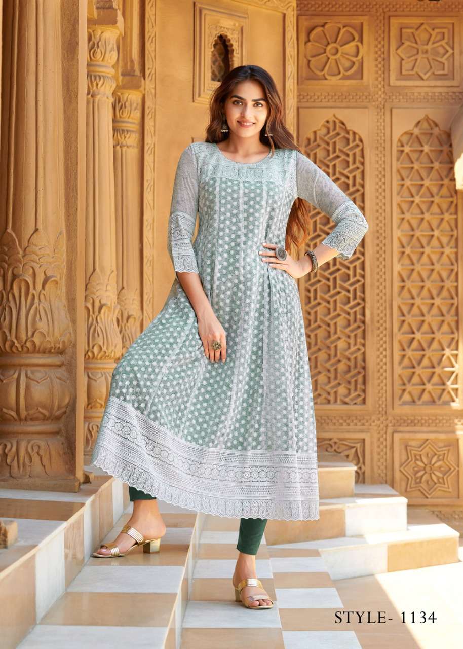 S3forever-eliza-fabric-georgette- Heay -Carzy Print-front Work Anarkali-long-gown-kurti-1134